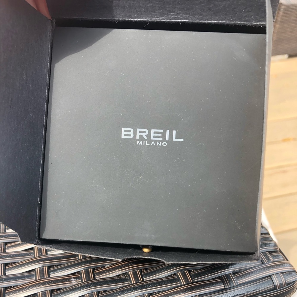 L44:  GIFT !!!  Breil black and stainless wired swirl bracelet-  punch clasp - Picture 6 of 8